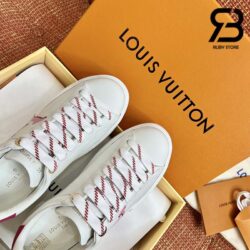 Giày Louis Vuitton Time Out White Chữ hồng Siêu Cấp