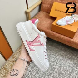 Giày Louis Vuitton Time Out White Chữ hồng Siêu Cấp