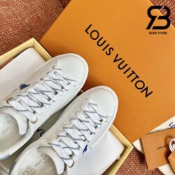 Giày Louis Vuitton Time Out White Chữ Xanh Siêu Cấp