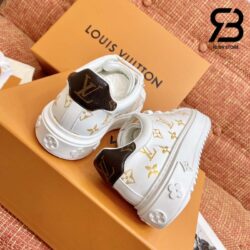 Giày Louis Vuitton Time Out White Gold Gót Nâu Siêu Cấp