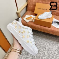 Giày Louis Vuitton Time Out White Gold Gót Nâu Siêu Cấp