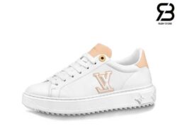 Giày Louis Vuitton Time Out White Gót Chữ Hồng Nhạt Siêu Cấp
