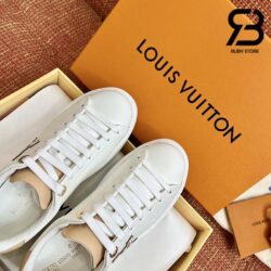 Giày Louis Vuitton Time Out White Gót Chữ Hồng Nhạt Siêu Cấp