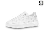 Giày Louis Vuitton Time Out White Silver Chữ Ngang Siêu Cấp