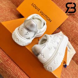 Giày Louis Vuitton Time Out White Silver Chữ Ngang Siêu Cấp