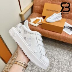 Giày Louis Vuitton Time Out White Silver Gót Nâu Siêu Cấp