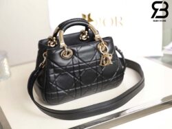 Túi Lady Dior 95.22 Small Bag Đen Macrocannga Calfskin Best Quality