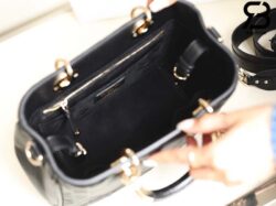 Túi Lady Dior 95.22 Small Bag Đen Macrocannga Calfskin Best Quality