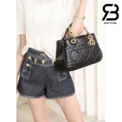 Túi Lady Dior 95.22 Small Bag Đen Macrocannga Calfskin Best Quality