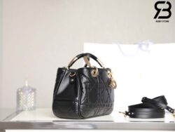 Túi Lady Dior 95.22 Small Bag Đen Macrocannga Calfskin Best Quality