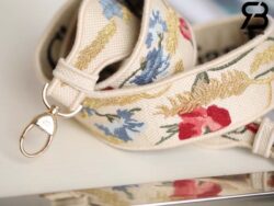 Túi Dior Medium Lady D-Lite Bag Màu Be Multicolor Hibiscus Embroidery Best Quality