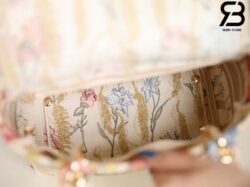Túi Dior Medium Lady D-Lite Bag Màu Be Multicolor Hibiscus Embroidery Best Quality