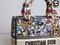 Túi Dior Medium Lady D-Lite Bag Multicolor Mille Fleurs Embroidery Best Quality
