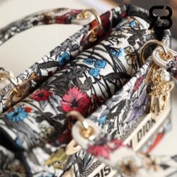 Túi Dior Medium Lady D-Lite Bag Multicolor Mille Fleurs Embroidery Best Quality