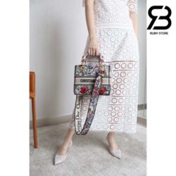 Túi Dior Medium Lady D-Lite Bag Multicolor Mille Fleurs Embroidery Best Quality