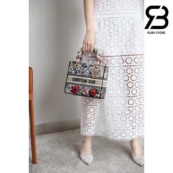 Túi Dior Medium Lady D-Lite Bag Multicolor Mille Fleurs Embroidery Best Quality
