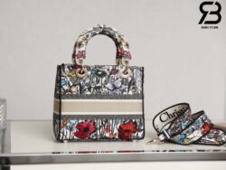 Túi Dior Medium Lady D-Lite Bag Multicolor Mille Fleurs Embroidery Best Quality
