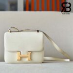 Túi Hermes Constance 24 Trắng Kem Craie Epsom Khóa Vàng Khâu Tay Best Quality