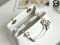 Túi Lady Dior 95.22 Small Bag Trắng Macrocannga Calfskin Best Quality
