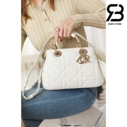Túi Lady Dior 95.22 Small Bag Trắng Macrocannga Calfskin Best Quality
