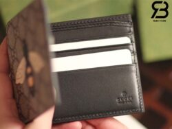 Ví Gucci Bee GG Supreme Bi-Fold Wallet Beige/Ebony Best Quality