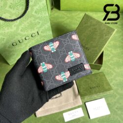 Ví Gucci Bestiary Bee GG Supreme Bi-Fold Wallet Black Best Quality