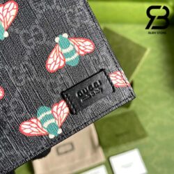 Ví Gucci Bestiary Bee GG Supreme Bi-Fold Wallet Black Best Quality