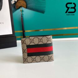 Ví Gucci GG Supreme Bee Wed Bi-Fold Wallet Beige Best Quality