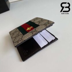 Ví Gucci GG Supreme Bee Wed Bi-Fold Wallet Beige Best Quality