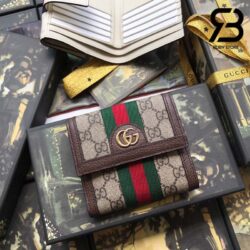 Ví Gucci Ophidia GG Supreme French Flap Wallet Best Quality