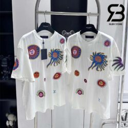 Áo Thun LV x YK Embroidered T-Shirt Faces Best Quality