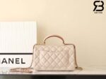 Túi Chanel Rectangular Flap With Top Handle Beige Caramel Lambskin LGHW 20CM Best Quality