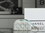 Túi Chanel Small Vanity Case Blue Tweed Lambskin 12CM Best Quality