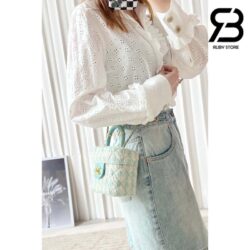 Túi Chanel Small Vanity Case Blue Tweed Lambskin 12CM Best Quality