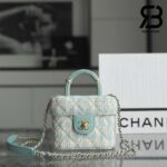 Túi Chanel Small Vanity Case Blue Tweed Lambskin 12CM Best Quality