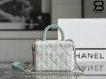 Túi Chanel Small Vanity Case Blue Tweed Lambskin 12CM Best Quality