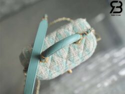 Túi Chanel Small Vanity Case Blue Tweed Lambskin 12CM Best Quality
