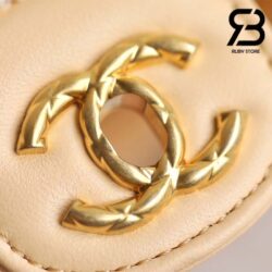 Túi Chanel Small Vanity Case Orange Tweed Lambskin 12CM Best Quality