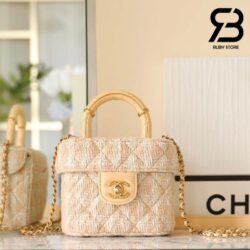 Túi Chanel Small Vanity Case Orange Tweed Lambskin 12CM Best Quality