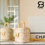 Túi Chanel Small Vanity Case Orange Tweed Lambskin 12CM Best Quality