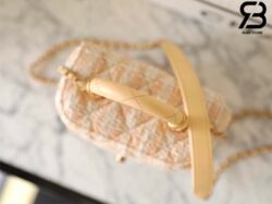 Túi Chanel Small Vanity Case Orange Tweed Lambskin 12CM Best Quality