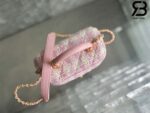 Túi Chanel Small Vanity Case Pink Tweed Lambskin 12CM Best Quality