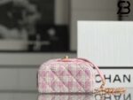 Túi Chanel Small Vanity Case Pink Tweed Lambskin 12CM Best Quality
