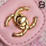 Túi Chanel Small Vanity Case Pink Tweed Lambskin 12CM Best Quality