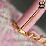 Túi Chanel Small Vanity Case Pink Tweed Lambskin 12CM Best Quality