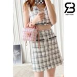 Túi Chanel Small Vanity Case Pink Tweed Lambskin 12CM Best Quality