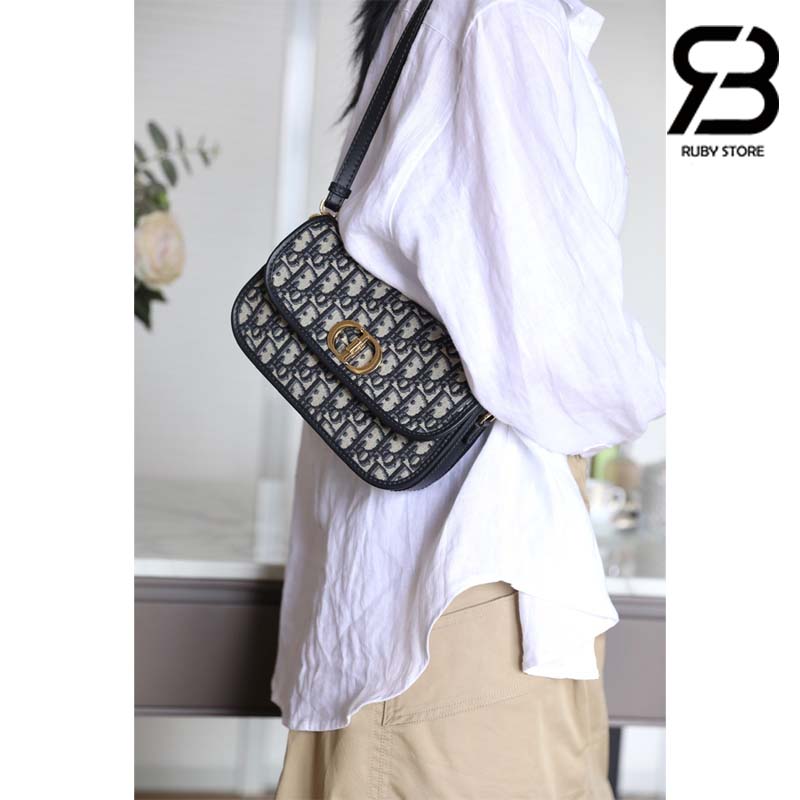 Túi Dior 30 Montaigne Avenue Blue Dior Oblique Jacquard Best Quality