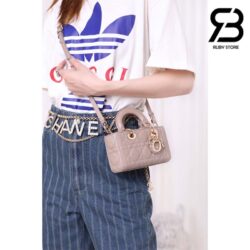 Túi Dior Lady D-Joy Micro Bag Caramel Beige Da Cừu 16CM Best Quality