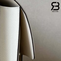 Túi Hermes Constance 24 Trắng Kem Nata Epsom Alligator Lizard Buckle Khâu Tay Best Quality