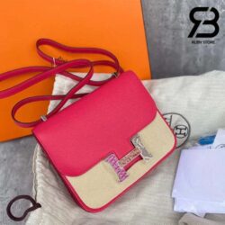 Túi Hermes Constance 24 Hồng Rose Mexico Epsom Alligator Lizard Buckle Khâu Tay Best Quality